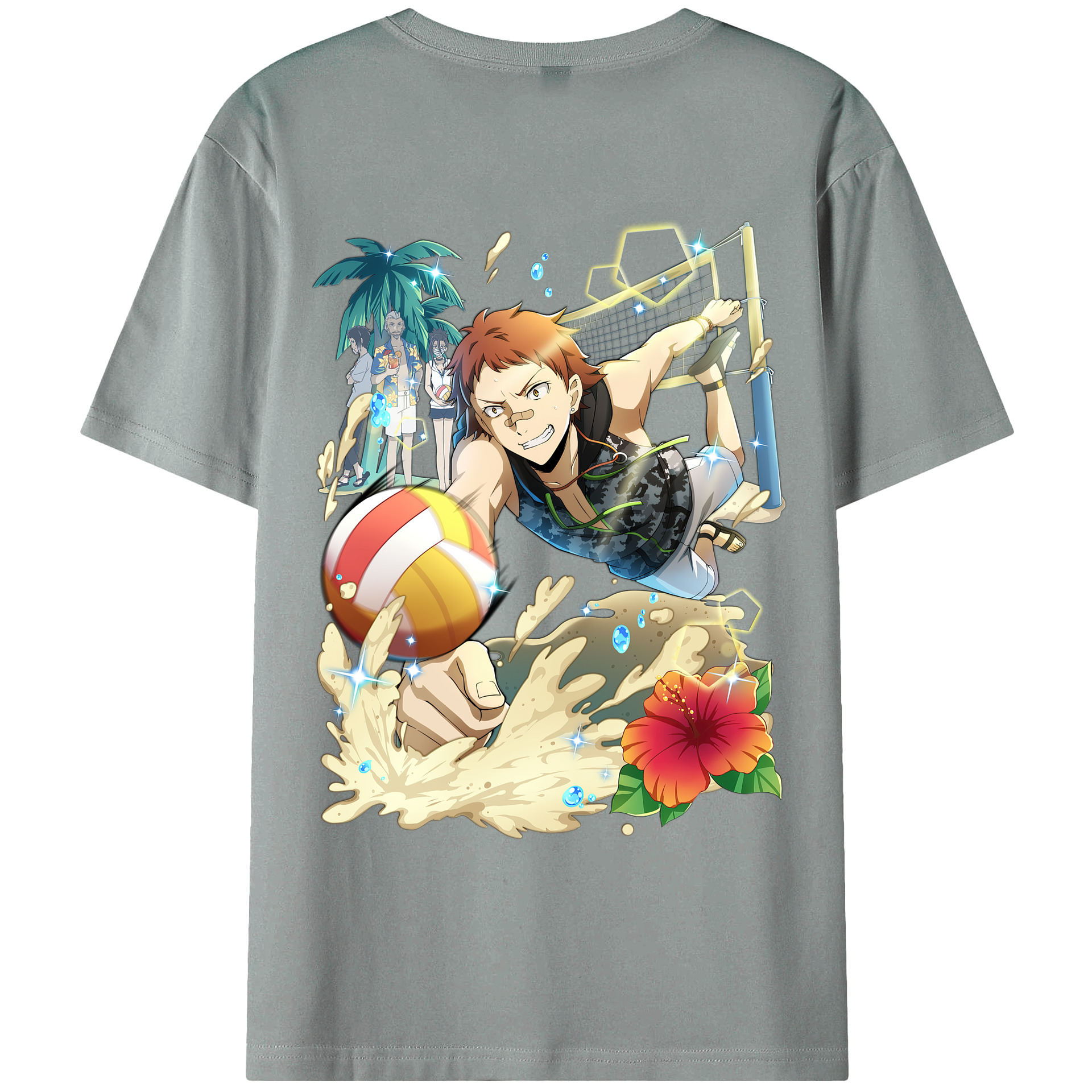 （画像用） 文豪ストレイドッグス Bungo Stray Dogs 綿100％ メンズ半袖Tシャツ（バックプリント） 通気性